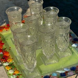 Set of EIGHT Vintage Glasses by the Imperial Glass Company - Stemmed and Footed